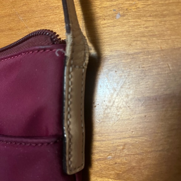 Kate Spade. Plum/wine. Crossbody. Tan strap. - Picture 4 of 12